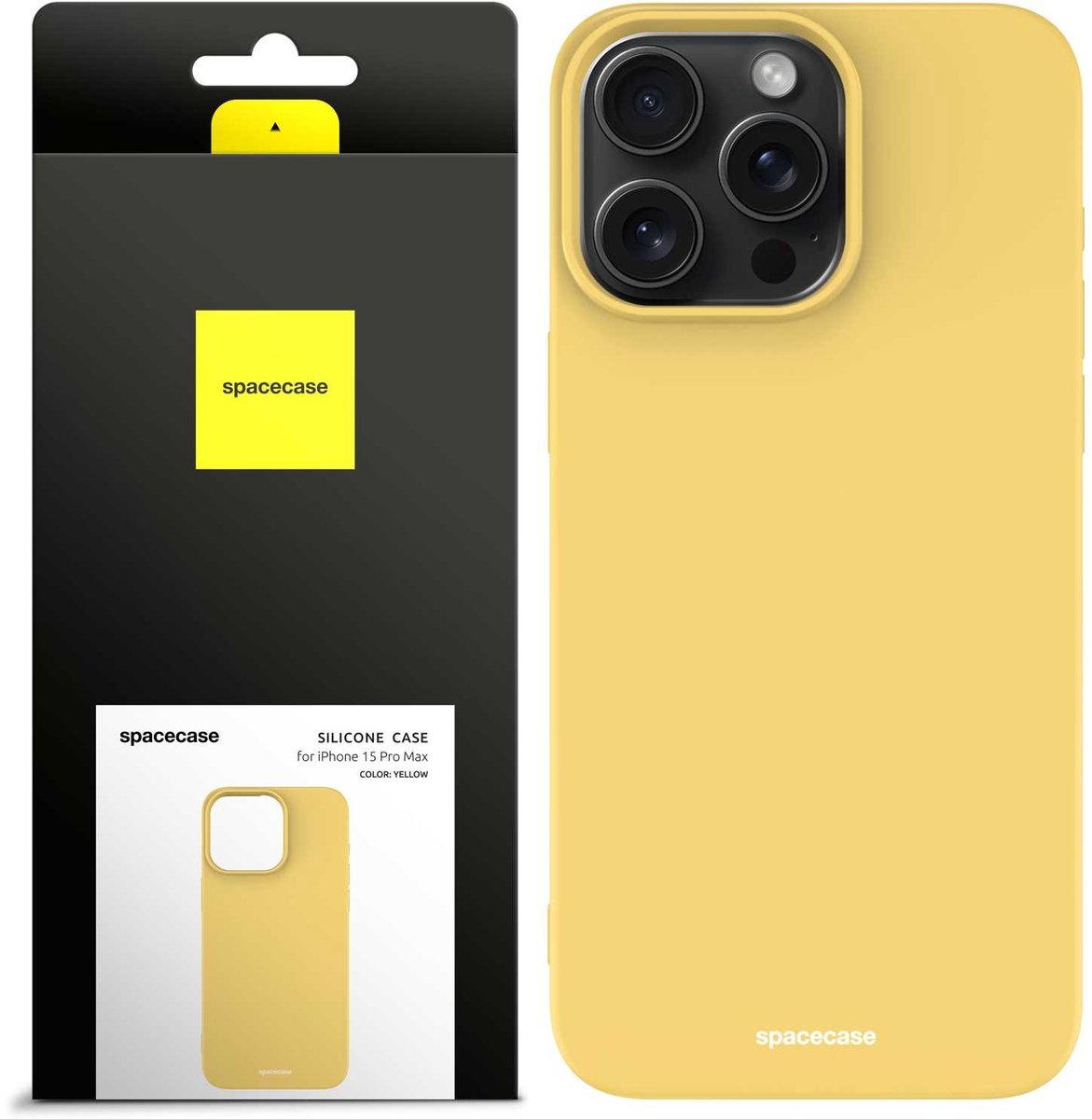 Spacecase Siliconen Hoesje Voor Iphone 15 Pro Max Geel Geel