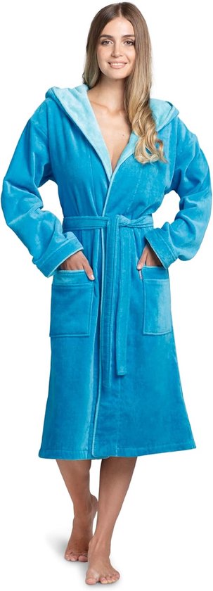 Tenderness Dames Badjas - Fleece - Capuchon - Paars