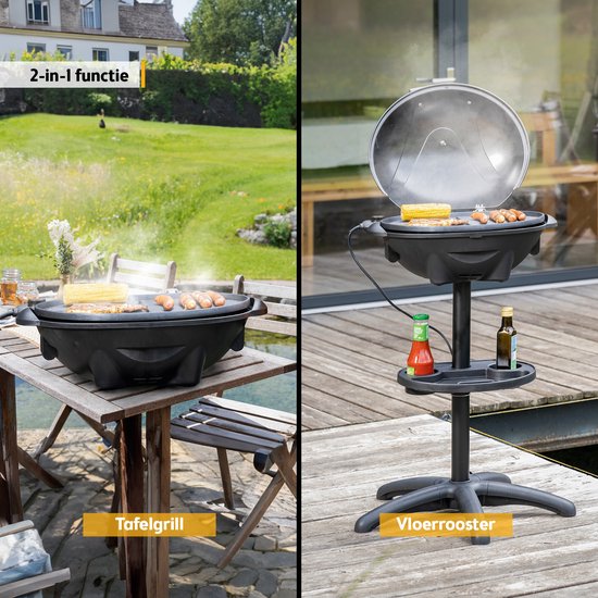 TZS First Austria Elektrische BBQ - met Grillplaat - 2400 W - Grilloppervlak 44 x 33.5cm - Zwart van TZS First Austria — afbeelding 3
