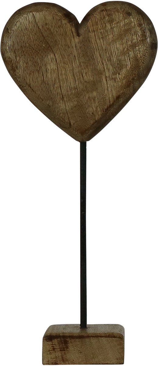 staand hart mango hout h45 d23x10cm