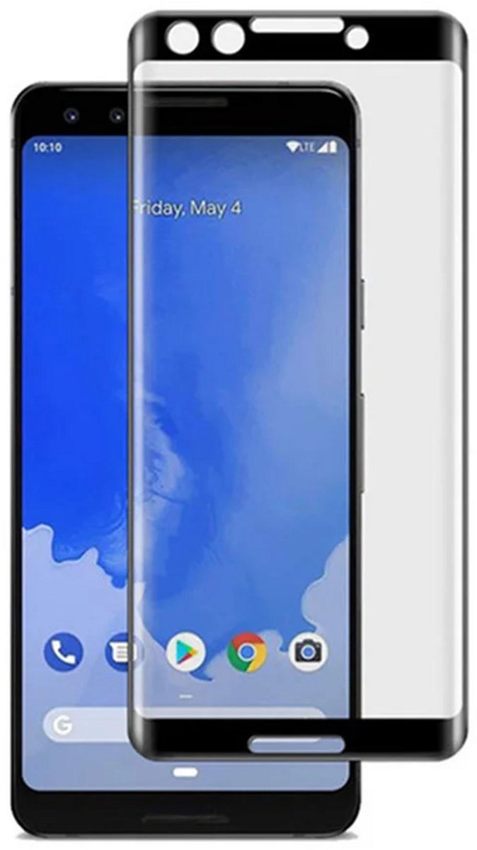 DrPhone Google Pixel 3 Glas - Tempered Glass 3D – Volledige Dekking - Schermbeschermer - Gehard Glas – Zwart