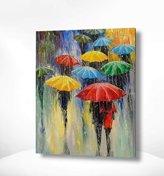 Peinture Expert® Peinture de diamants Adultes - Peinture de diamants Enfants - Peinture de diamants Parapluie - 40x50cm - Pierres Carrées
