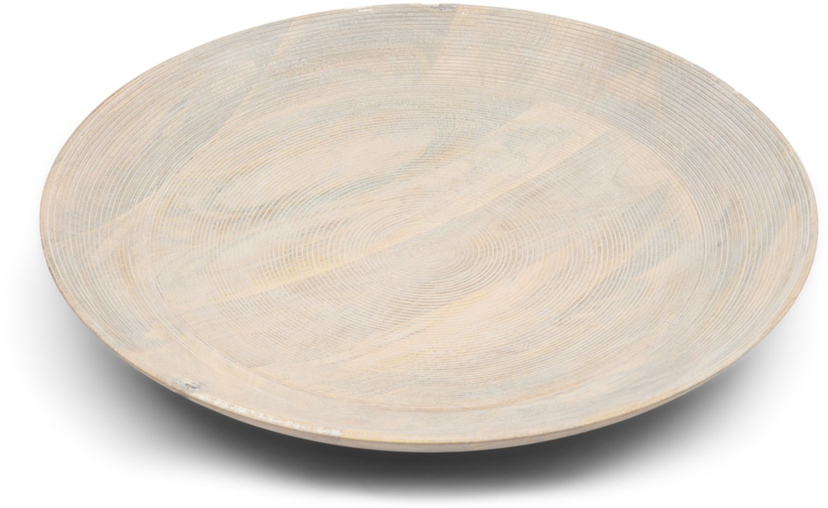 Riviera Maison Serveerschaal rond Naturel - Bangli Schaal, Decoratieschaal - Hout - (ØxH) 50.5x7