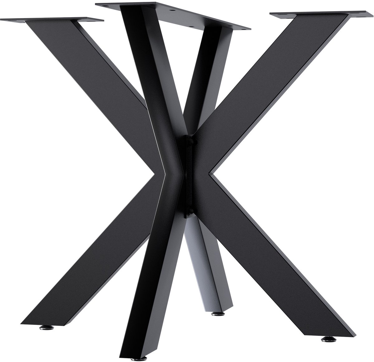 CLP Biloxi tafelpoten - metaal - voor doe-het-zelf - Hoogte 71 cm - Stervormig tafelframe van gepoedercoat staal - zwart 85x85 cm