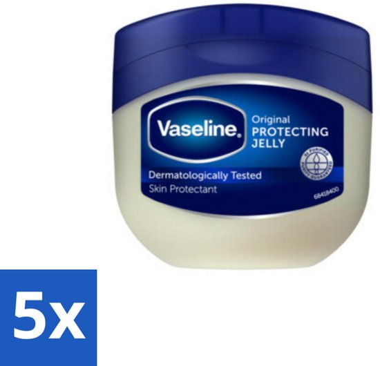 Vaseline Original Protecting Jelly, 5 stuks. Dermatologisch Getest Skin Protectant, 100 ml.
