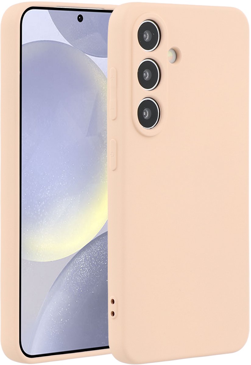 Lunso Geschikt voor Samsung Galaxy S25 hoesje - Flexibel siliconen Backcover - Lichtroze