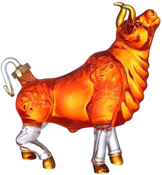 1000 ml wijnkaraf, koevorm whiskykaraf, 100% loodvrije borosilicaatglazen fles voor Bourbon, Scotch