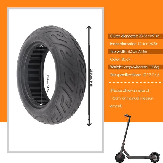 10x2.70-6.5 Rubberen Elektrische Scooter Massieve Band, Off-road Racen Explosieveilige Scooter Essentiële Bandenvervanging