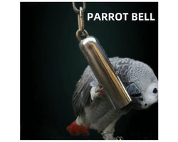@ Lu’s Today® - Basic Pets Play Essentials – Papegaaienbel – RVS Speelbel – 8 × 1,7 cm – Inclusief 18 cm Ketting – Vogel Speelgoed