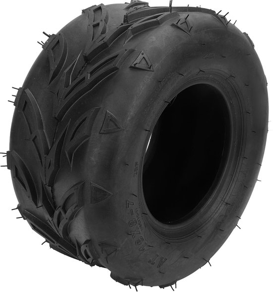 Pneu ATV UTV 16x8-7 Motif Flamme - Pneu Tout-Terrain Caoutchouc Plein Sans Air