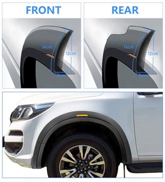 Auto Voor Jeep Voor Renegade 2015-2022 Auto Wiel Spatbord Wielbehuizing Molding Spatbord Sierlijsten Spatbord Wiel Wenkbrauw Montage Wiel Wenkbrauw (Color : 1 PAIR