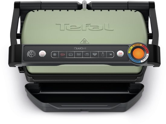 Tefal OptiGrill Eco GC71EL - Intelligente Contactgrill - Keramische uitneembare platen - PFAS vrij - 6 Automatische Programma's - Gaarheidsindicator - Gemaakt van 35% gerecycled materiaal - 2000W - RVS