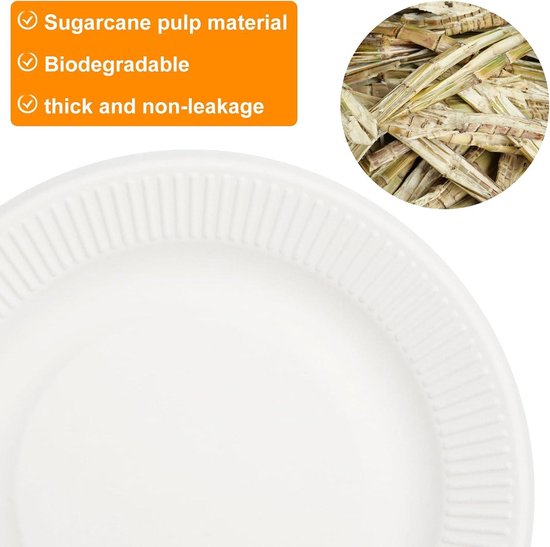 Papieren borden, 50 stuks, wegwerpborden, biologisch afbreekbaar, geschikt voor feestjes, barbecues, kinderverjaardagen, bruiloften, picknicks en andere evenementen, robuust 300 g/m² (roségoud