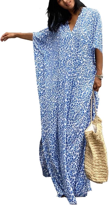 Dames Blauwe Aqua Bohemian Jurk -Annalisa – BK Leder