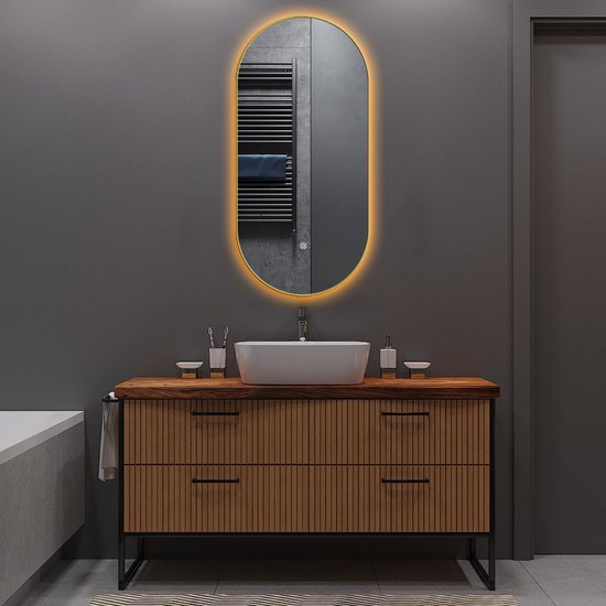 AICA Verlichte spiegel met Bluetooth 120 x 70cm,Muurspiegel