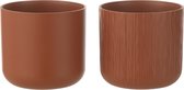 J-Line cache-pot Gen - céramique - brun - small - 2 pièces - Ø 13.5 cm