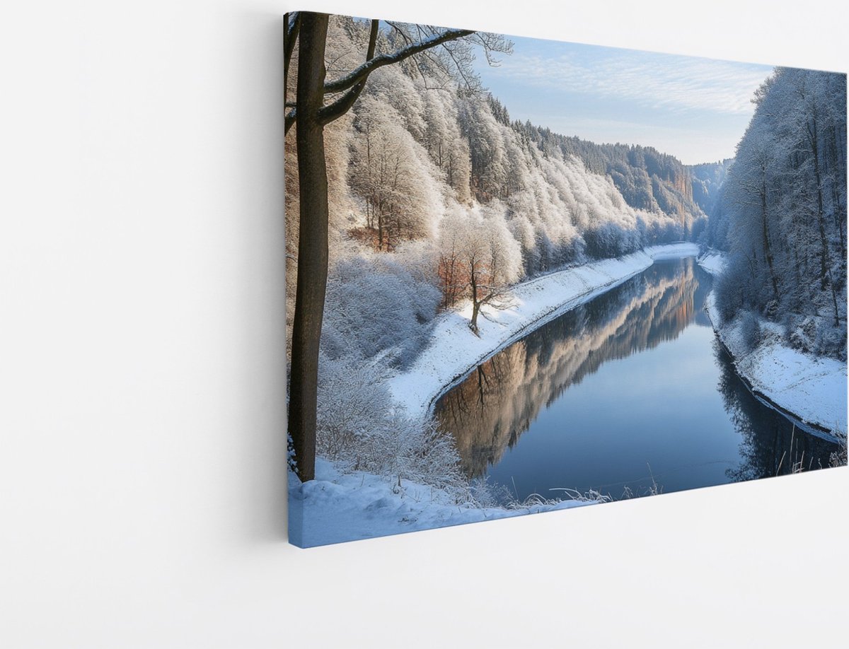 Saammp Canvas Schilderij - Natuur - 2 dolfijnen - landschappen - 120x80 - Foto op canvas - Wanddecoratie - Muurdecoratie Woonkamer - Slaapkamer decoratie - Canvas Print Multicolor