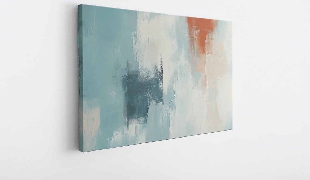 Saammp Canvas Schilderij - Minimalisitsche vegen - Abstract kunstwerk - 70x50 - Foto op canvas - Wanddecoratie - Muurdecoratie Woonkamer - Slaapkamer decoratie - Canvas Print Multicolor