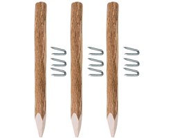 BOGATECO 3 x hazelnoot schuttingpalen | Hoogte 150 cm | Geslepen houten pen | Ronde hekpalen