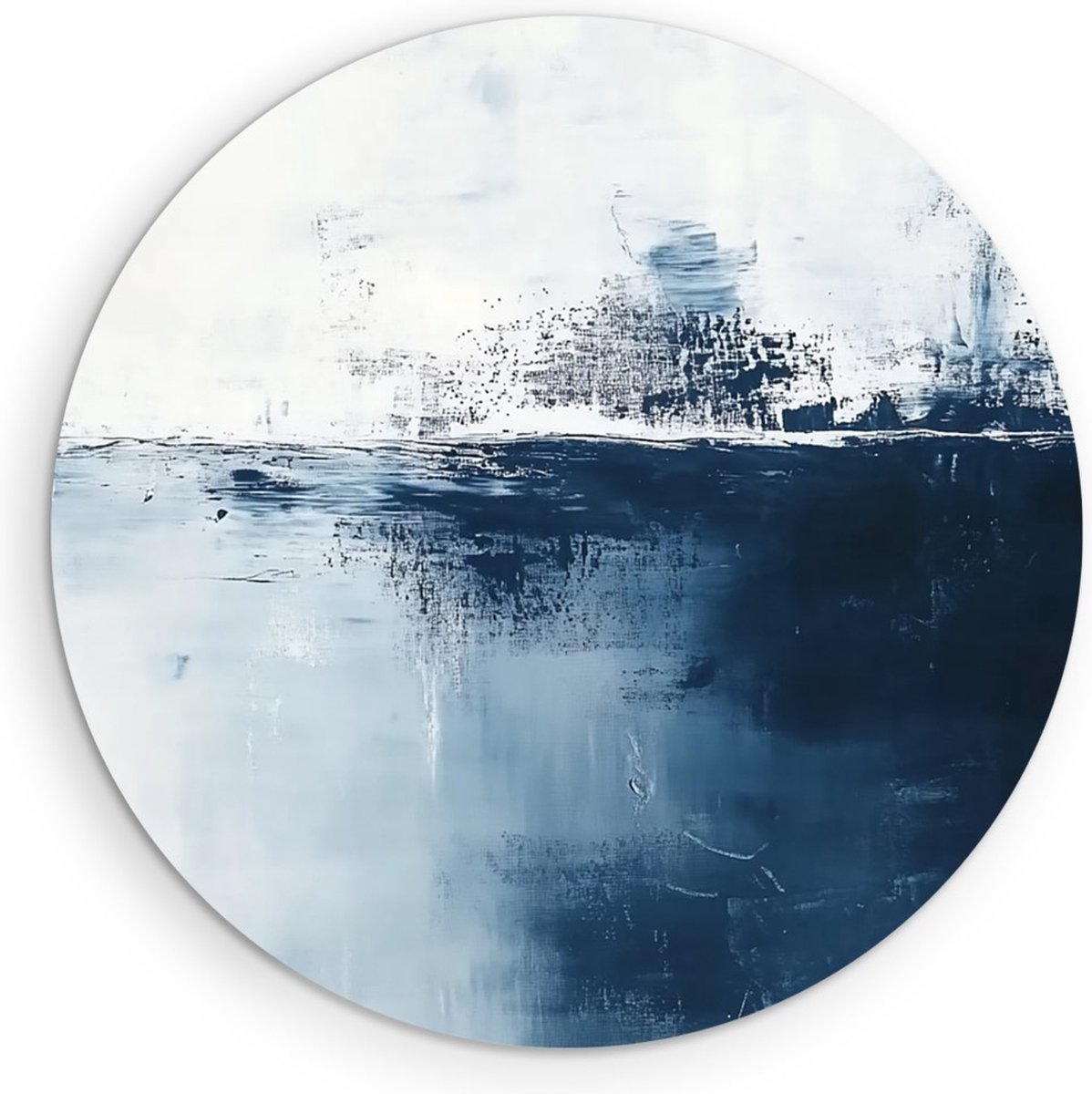 Saammp Forex Muurcirkel - Blauw - minimalistisch - Wit - Abstracte Wanddecoratie Cirkel- Ø 90 - Wandcirkel - Wanddecoratie Cirkel - Muurdecoratie Woonkamer - Kantoor Decoratie