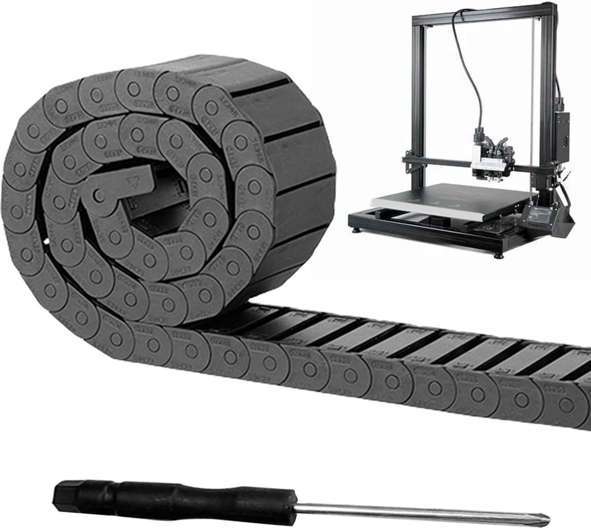 Sleepketting 15 mm x 30 mm - kabelgeleiding voor 3D-printer en CNC-gereedschapsmachines .