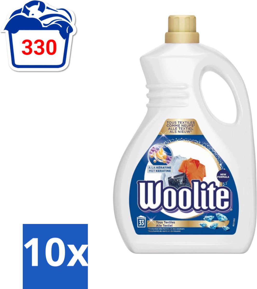 10 x Woolite Textile - Vloeibaar Wasmiddel - Met Keratine - Textiel Was - 33 Wasbeurten - 2L - Wasmiddel Textiel - Keratine Wasmiddel - Textiel Wasmiddel - Wasmiddel Voor Kleding - Wasmiddel Met Keratine