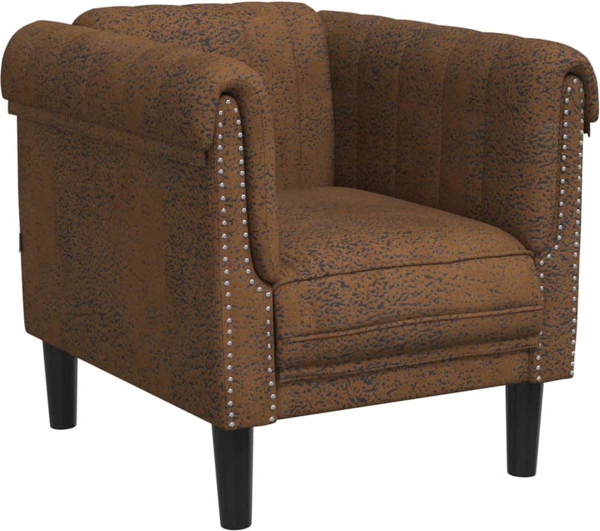 vidaXL - Fauteuil - kunstsuède - bruin