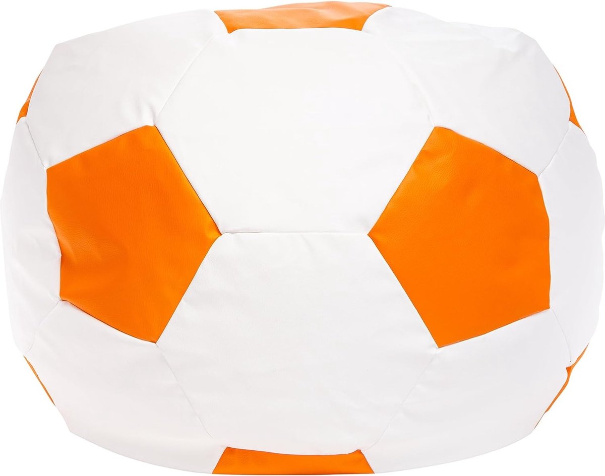 Voetbal Zitzak Ecoleer Ø 90 cm Oranje Wit - Viking Choice