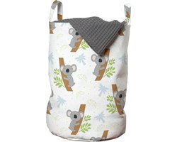 New Bed, Wasmand Kinderen met Koala's, Opbergmand Dierenprint Kinderkamer Jongens of Meisjes met Handvatten en Koordsluiting, Speelgoedmand kinderen - Speelgoedkist - Wasbox - 33 x 48 cm