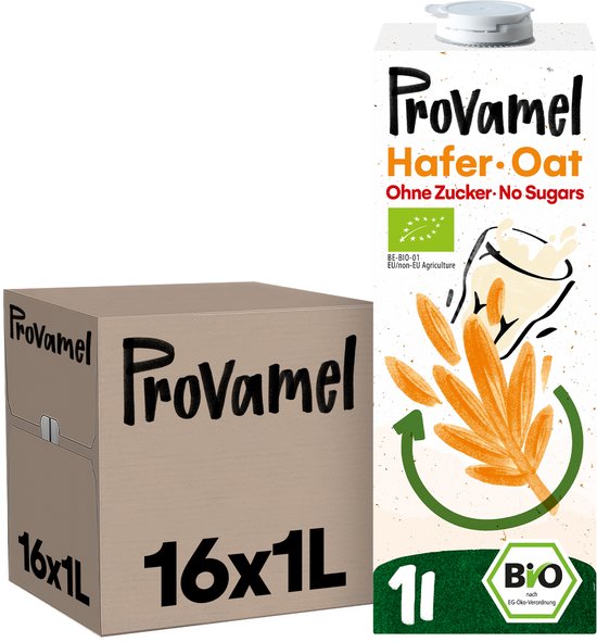 Provamel - Haver zonder suikers - Havermelk - 16 x 1L