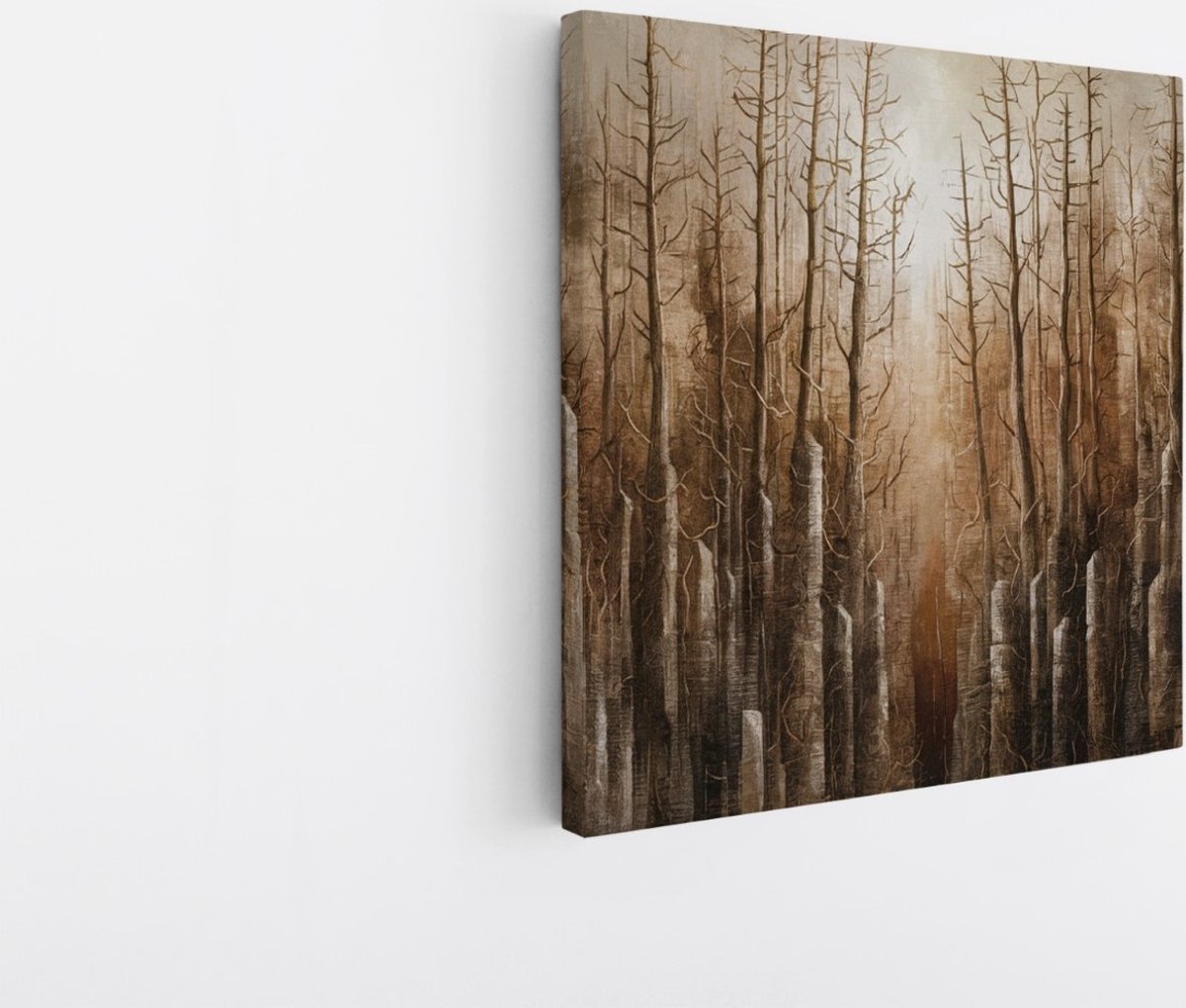 Saammp Canvas Schilderij - Vintage - Abstract bos - Landschap - Natuur - 30x30 - Foto op canvas - Wanddecoratie - Muurdecoratie Woonkamer - Slaapkamer decoratie - Canvas Print Multicolor