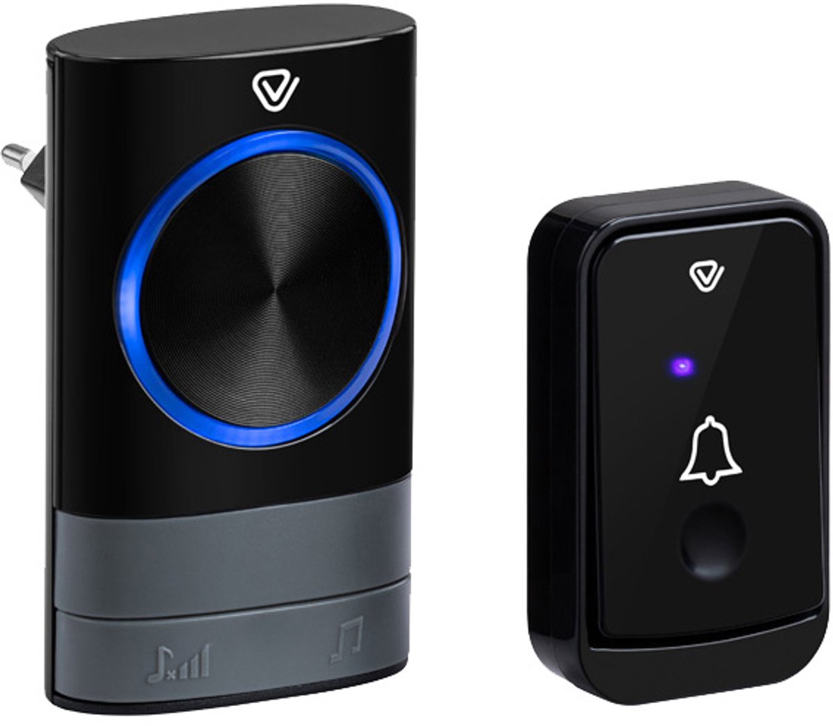 Vlectro - Draadloze deurbel met plug-in ontvanger - Deurbel met ontvanger