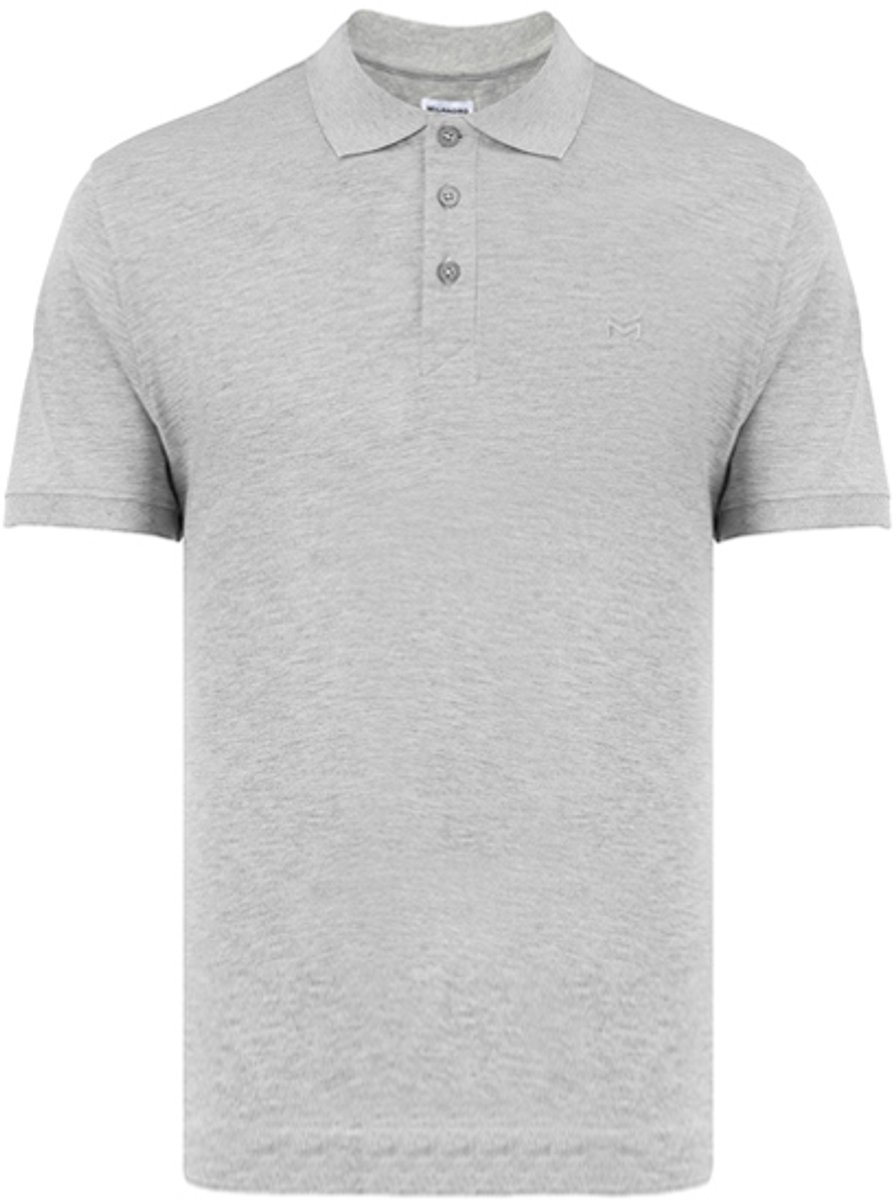 Milanoro - Elegante katoenen polo voor heren - Lichtgrijs - S