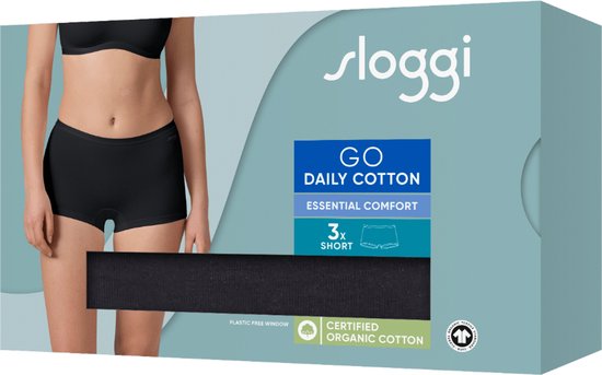 Sous-vêtements pour femmes Sloggi GO Daily Cotton Short 3P - NOIR -