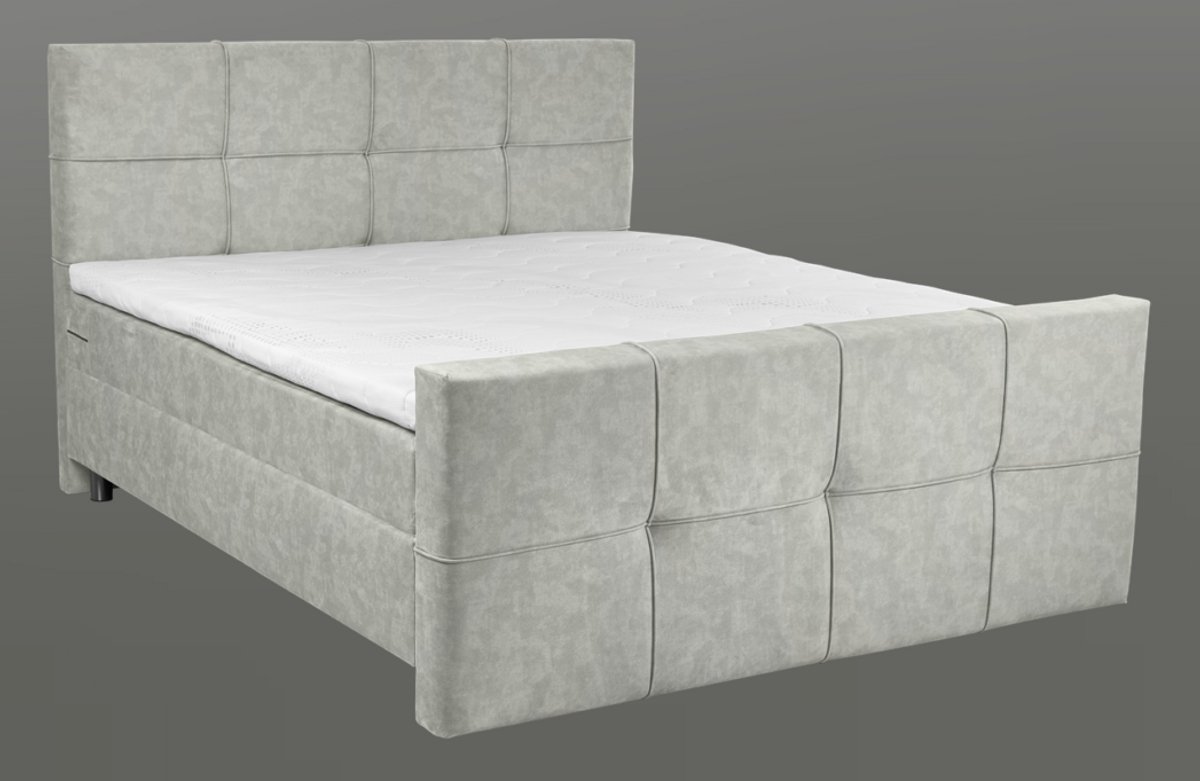 Nessa® 160x200 Boxspringset IBIZA Crème - Beige - Complete Boxspring - Inclusief Orthopedische Topper