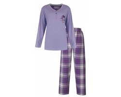 Irresistible Dames Pyjama - Flanel - 100% Katoen - Lila - Maat XXL