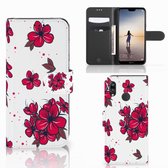 Geschikt voor Samsung Galaxy A30 Hoesje Blossom Rood