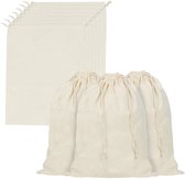 Belle Vous Tassen de Rangement en Mousseline de Coton avec Cordon de Serrage (Lot de 10) - L30 x H40 cm - Tassen en Toile Végétale Réutilisables, Biodégradables & Eco