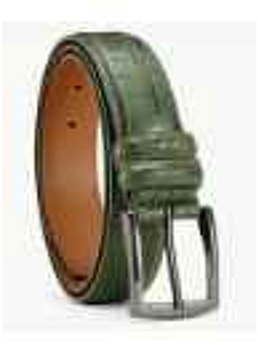 Crocco Leder Riem Vast Godasse 3.4cm Breedte | Groen | Maat: 105