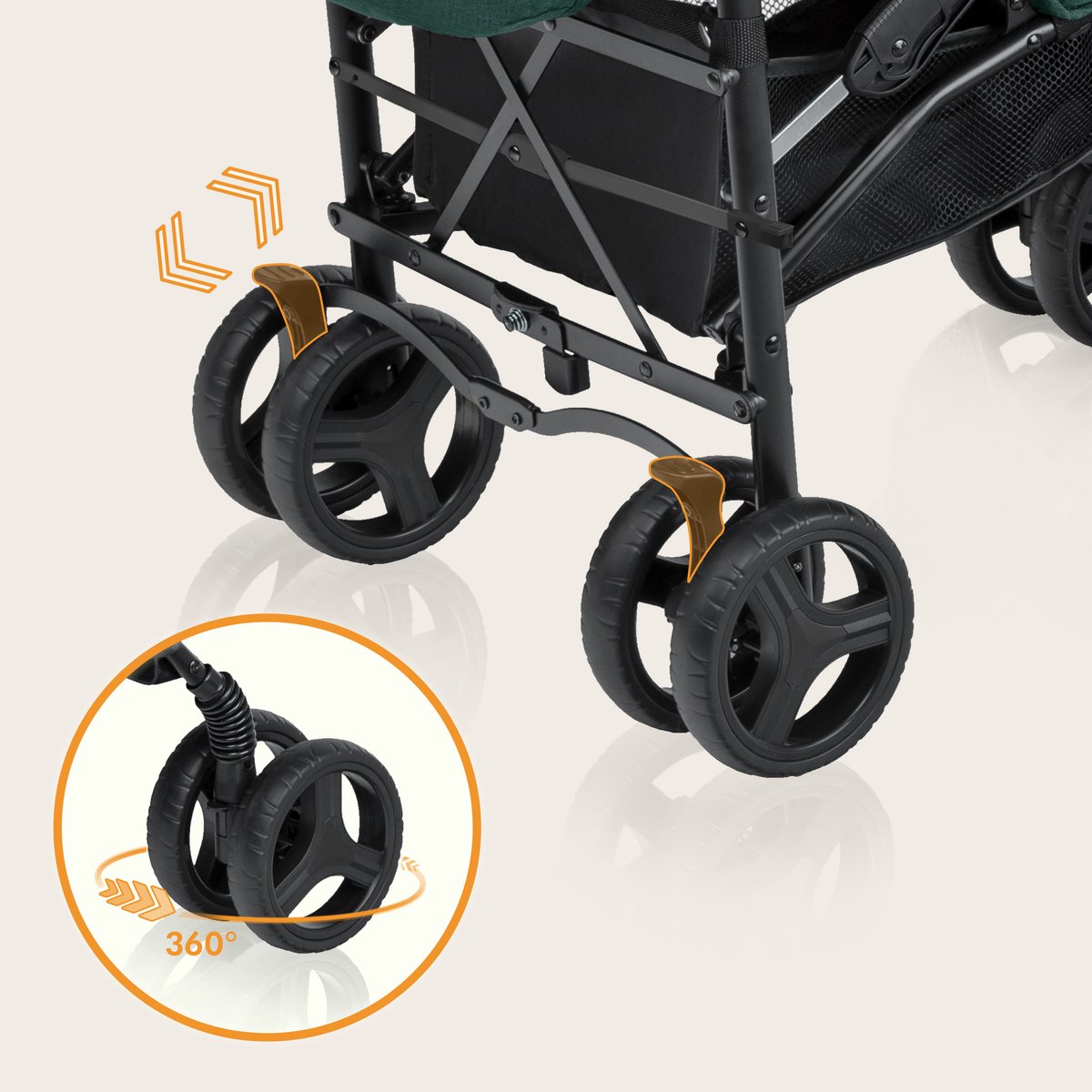 Lionelo Irma - Buggy - Wandelwagen - Duurzame en Lichte 7kg Kinderwagen - Geschikt voor Kinderen tot 15 kg - Geveerde wielen - 360° - van 6 maanden tot 5 jaar - Opbergmand - Verstelbare handgreep - Snel inklapsysteem - Compact formaat - Muskietennet – foto 4