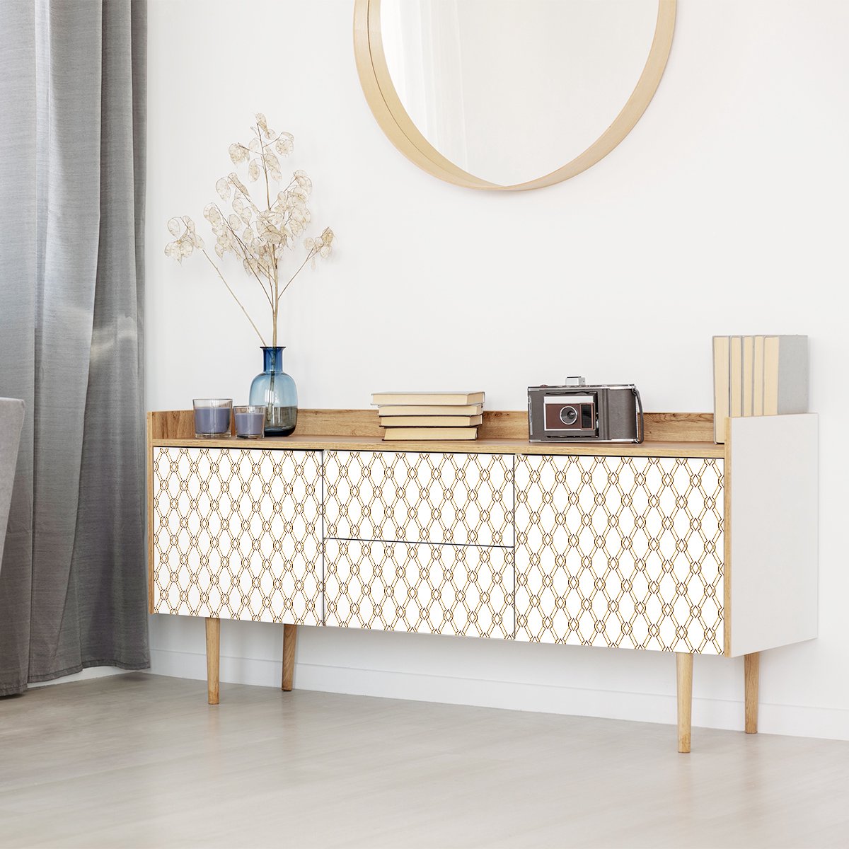 Ambiance Sticker Sticker met Scandinavisch meubeldesign, Konstantin Design, 60 x 90 cm Multi color