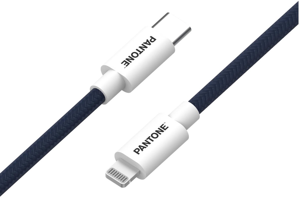 Pantone PT-CTL002-5N Lightning-kabel 1,5 m Blauw, Wit