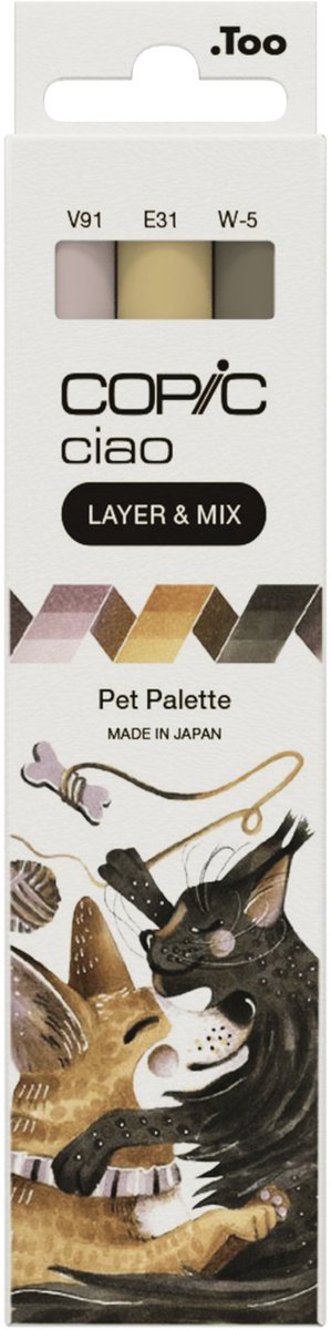 Copic Ciao "LAYER & MIX" Pet Palette, 3 stuk(s), Beige, Bruin, Lichtroze, Beitel/penseelpunt, Rond, Inkt op alcoholbasis, Volwassene/Kind