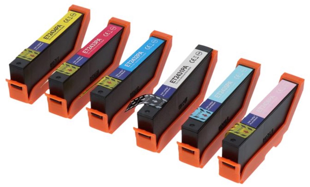 PrintAbout Huismerk Epson 24XL (T2438) Inktcartridge 6-kleuren Voordeelbundel Hoge capaciteit