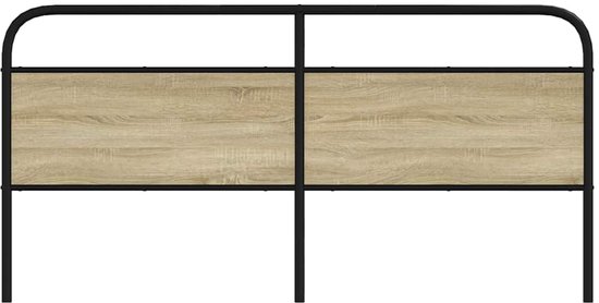 vidaXL - Tête de lit - 200 - cm - acier - et - bois - traité - couleur chêne sonoma