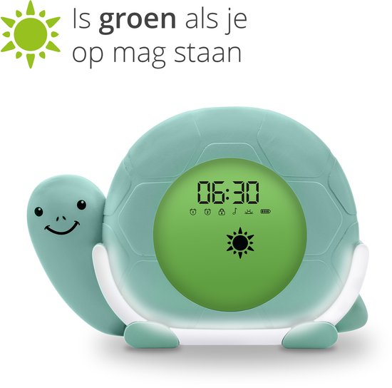 LUVION® Schildpad Slaaptrainer - Kinderwekker - Slaapwekker - Met nachtlamp, witte ruis en wekker timer - Slaaphulp voor kinderen vanaf de peuter leeftijd - Ook leuk als nachtlampje voor baby's van LUVION — afbeelding 2