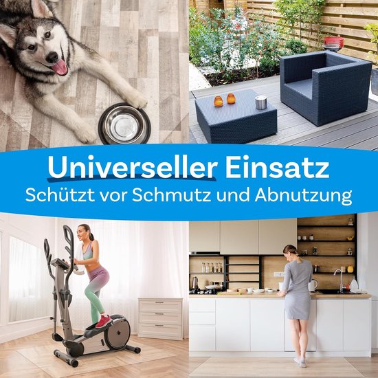 Floordirekt Bureaustoelonderlegger, vloerbeschermingsmat, vloermat, stoelonderlegger, transparant, dikte: 1,5 mm, budget-vloerbeschermingsmat voor harde vloeren (Neo, lengte: 70 cm, breedte: 200 cm