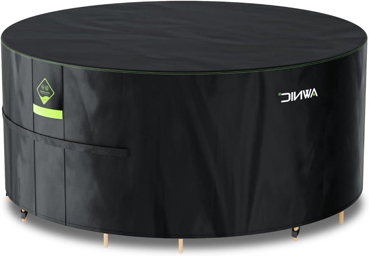 Unyqoos Waterdichte tuinmeubelhoes met haken - Heavy Duty - zwart - 160 x 71 cm