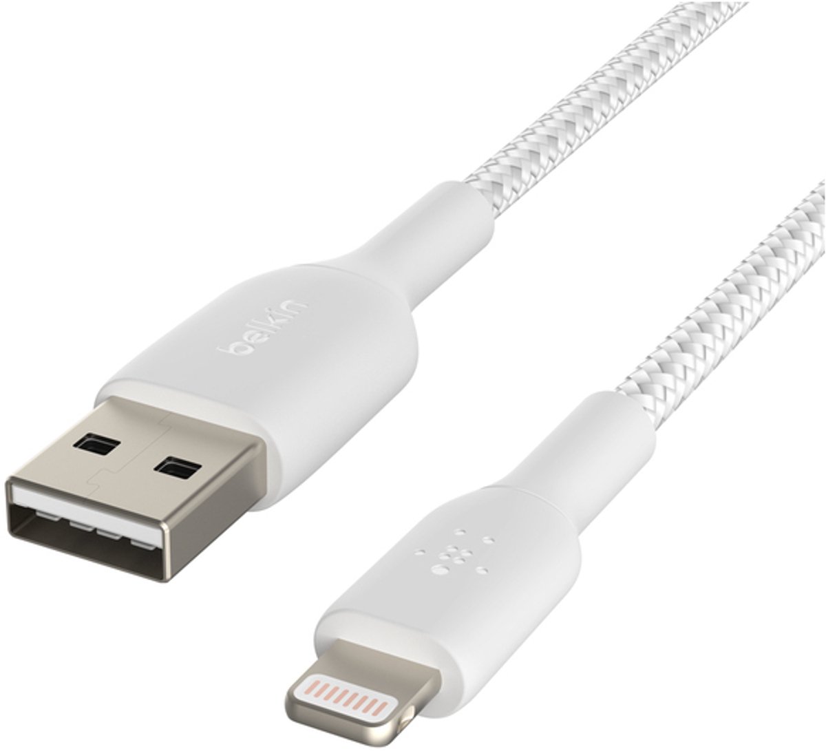 Belkin Usb A naar Lightning Kabel 1m Nylon Wit