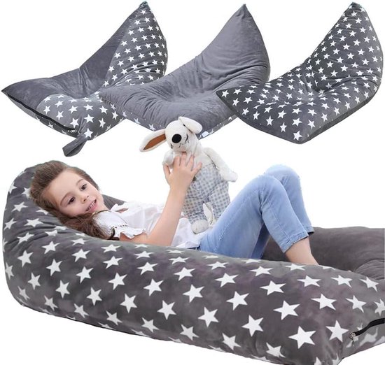 Housse Rangement Transparente Pour Peluches - Sac Zippé Imperméable - Pouf Siège Pour Jouets - Taille S/M